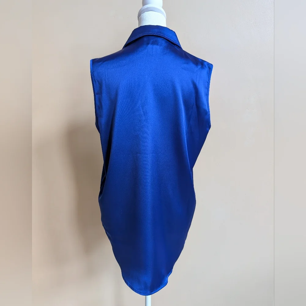 Rachel Zoe Royal Blue Satin Blouse - Picture 4 of 13